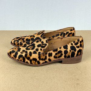 Madewell Frances Loafer Leopard Print Calf Hair Womens 7.5 Tan Brown Black